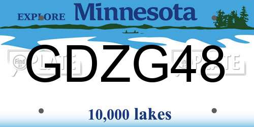 GDZG48 Minnesota License Plate
