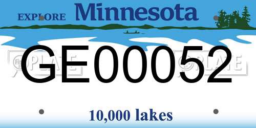 GE00052 Minnesota License Plate