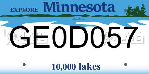 GE0D057 Minnesota License Plate