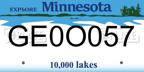 GE0O057 Minnesota License Plate