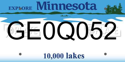 GE0Q052 Minnesota License Plate