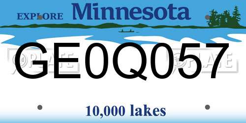 GE0Q057 Minnesota License Plate