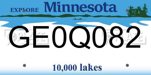 GE0Q082 Minnesota License Plate