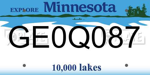 GE0Q087 Minnesota License Plate