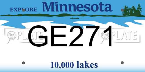 GE271 Minnesota License Plate