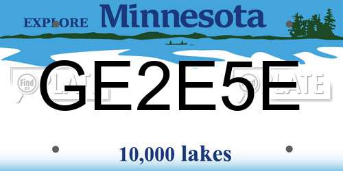 GE2E5E Minnesota License Plate