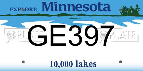GE397 Minnesota License Plate
