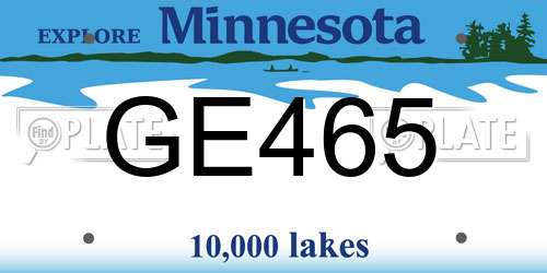 GE465 Minnesota License Plate
