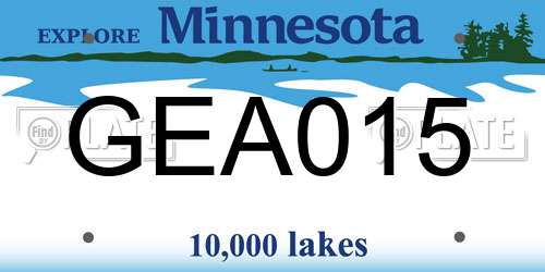 GEA015 Minnesota License Plate
