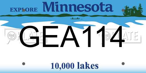 GEA114 Minnesota License Plate