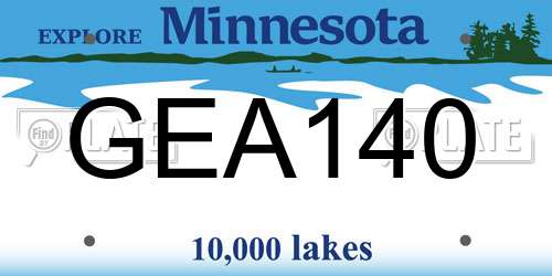 GEA140 Minnesota License Plate