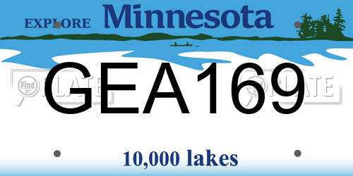 GEA169 Minnesota License Plate