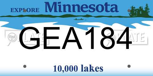 GEA184 Minnesota License Plate