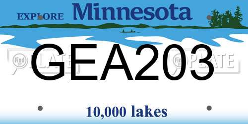 GEA203 Minnesota License Plate