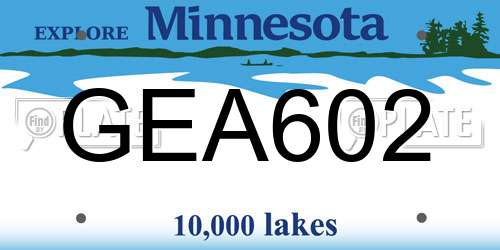 GEA602 Minnesota License Plate