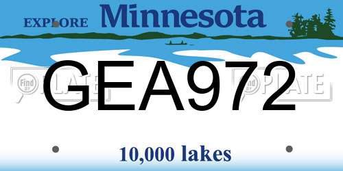 GEA972 Minnesota License Plate