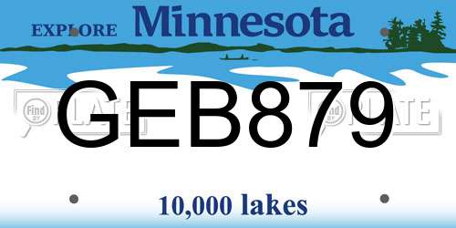 GEB879 Minnesota License Plate