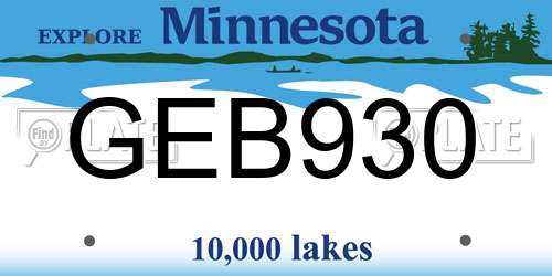 GEB930 Minnesota License Plate