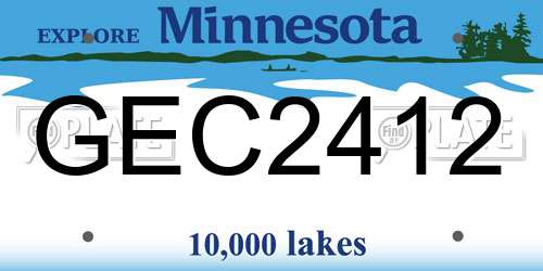 GEC2412 Minnesota License Plate