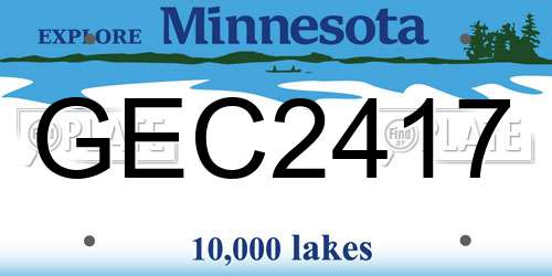 GEC2417 Minnesota License Plate