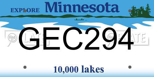 GEC294 Minnesota License Plate