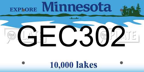 GEC302 Minnesota License Plate