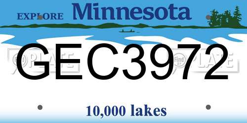 GEC3972 Minnesota License Plate