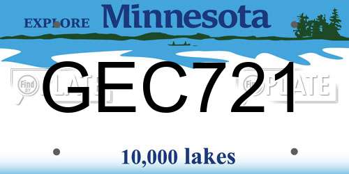GEC721 Minnesota License Plate