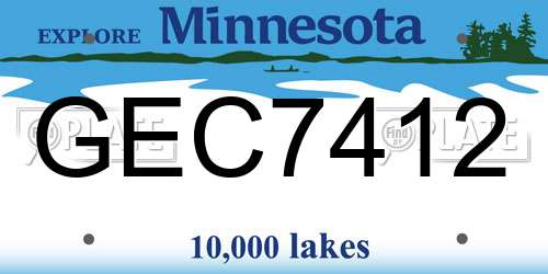 GEC7412 Minnesota License Plate