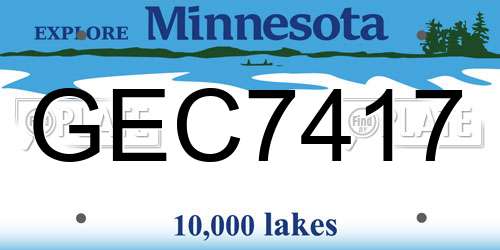 GEC7417 Minnesota License Plate