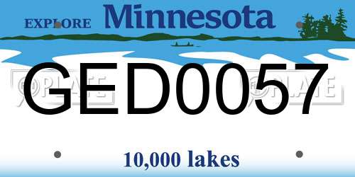 GED0057 Minnesota License Plate