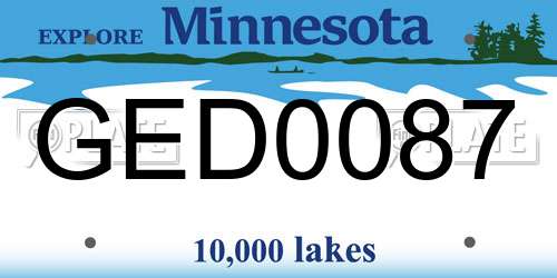 GED0087 Minnesota License Plate