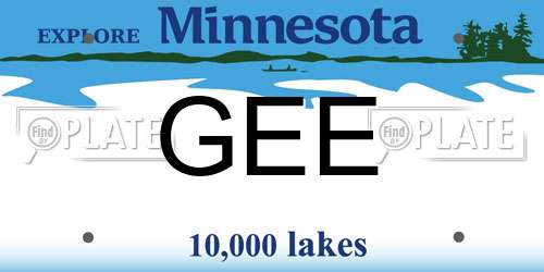 GEE Minnesota License Plate