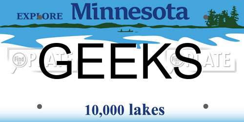GEEKS Minnesota License Plate