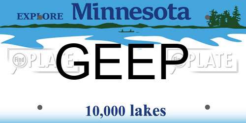 GEEP Minnesota License Plate