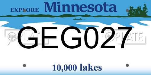 GEG027 Minnesota License Plate