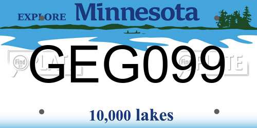 GEG099 Minnesota License Plate