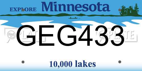 GEG433 Minnesota License Plate