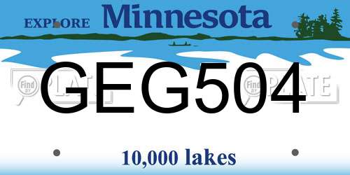 GEG504 Minnesota License Plate