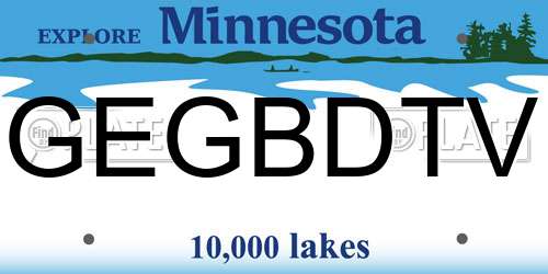GEGBDTV Minnesota License Plate