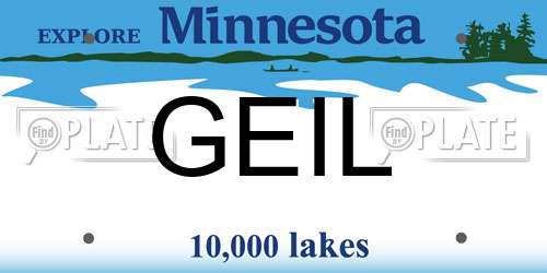 GEIL Minnesota License Plate