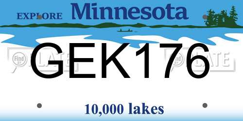 GEK176 Minnesota License Plate
