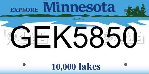GEK5850 Minnesota License Plate