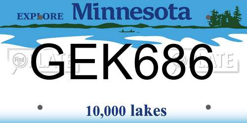 GEK686 Minnesota License Plate