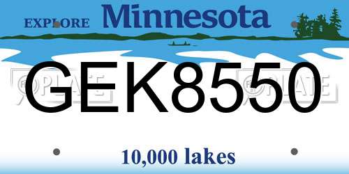 GEK8550 Minnesota License Plate
