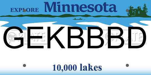 GEKBBBD Minnesota License Plate