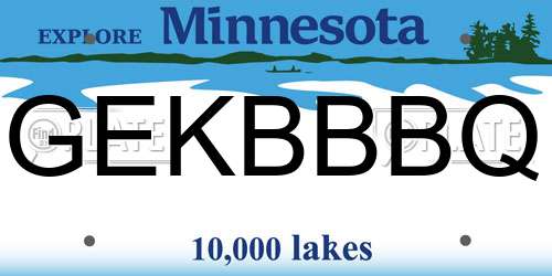 GEKBBBQ Minnesota License Plate