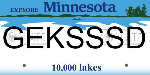 GEKSSSD Minnesota License Plate