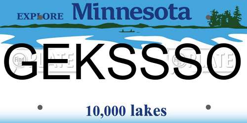 GEKSSSO Minnesota License Plate