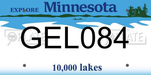 GEL084 Minnesota License Plate